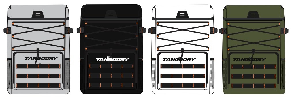 Backpack cooler with welded waterproof liner and front bungee cord