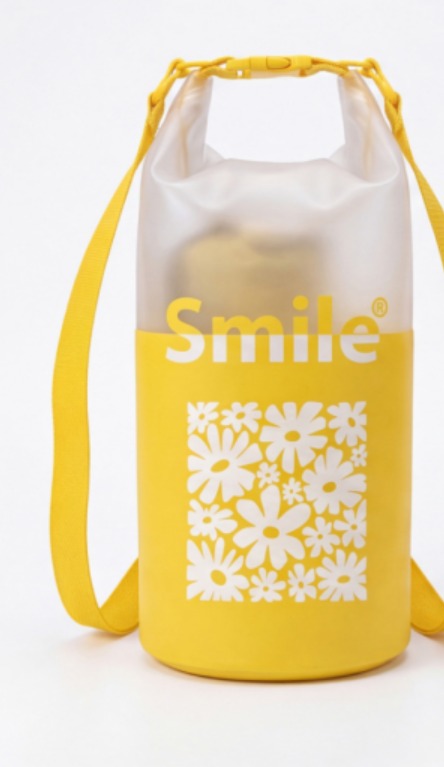 Printed 20 litre roll-top dry bag — Smile Meadow print