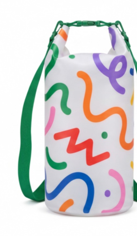 Printed 20 litre roll-top dry bag — Confetti Party print