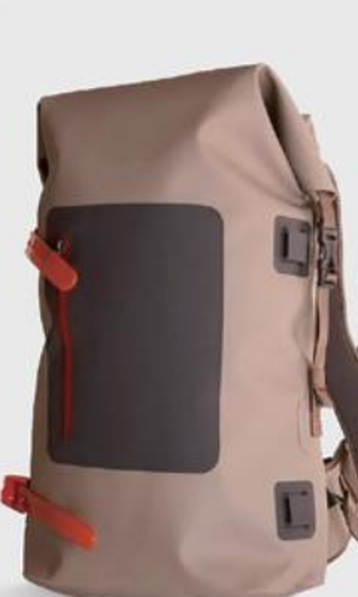 Rolltop-Angelrucksack, Beige