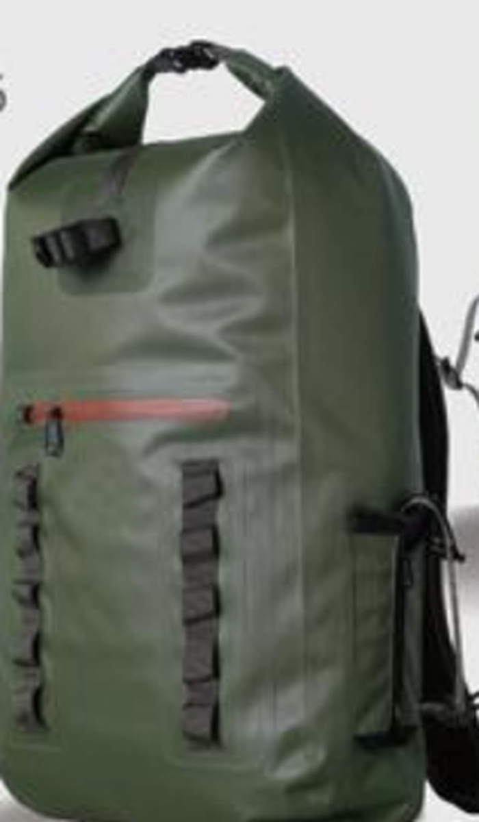 Rolltop-Angelrucksack, Oliv