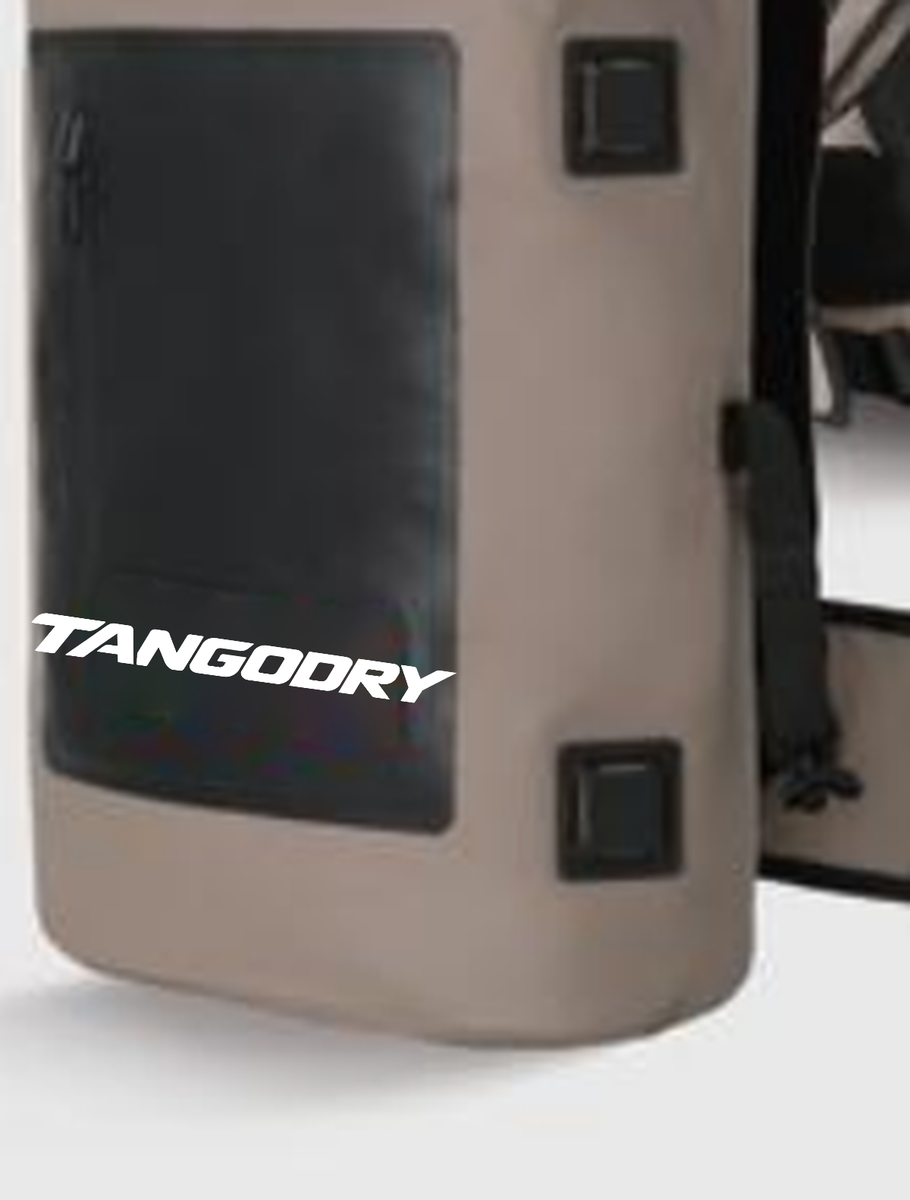 Mochila roll-top, beige/negra