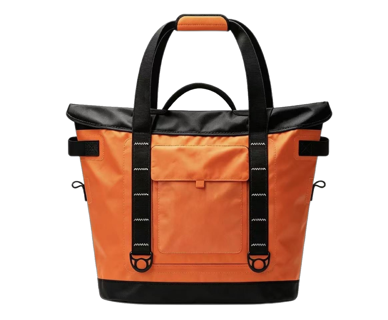 Wasserdichte Tote Kühltasche in Orange mit schwarzer Einfassung, 600D TPU